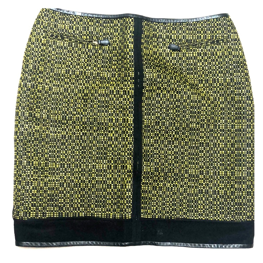 M by Missoni Yellow and Black Mini Skirt SZ 42.